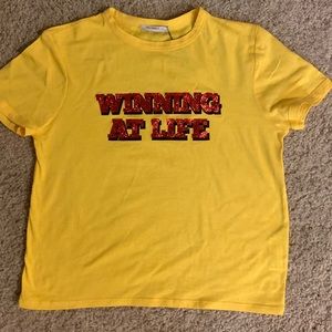 Zara Winning In Life Graphic T-Shirt